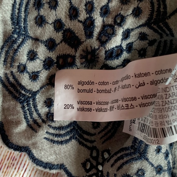 Zara | Long Sleeve Embroidered Tunic Mini Dress - Picture 6 of 10